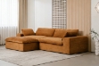Picture of ELDEL Chenille Fabric Compressed Sofa with Ottoman (Brown)