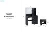 Picture of JOANNA Dressing Table with LED Bulb Mirror/Power Station and Stool (Black)