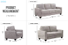 Picture of ANTONIA Fabric Sofa Range (Grey) - Armchair + Loveseat + Sofa Set