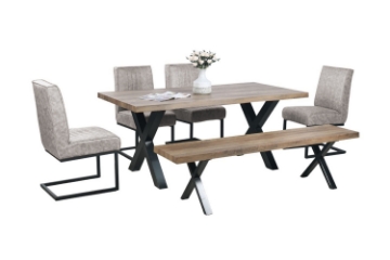Picture of GALLOP 6PC Dining Set - (1 Dining Table + 1 Bench + 4 Armless Dining Chairs)