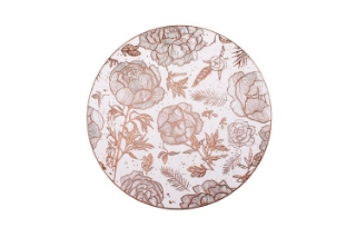 Picture of 371-009 Brown Peony Placemat with White Base 15"