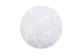 Picture of 371-007 Silver Peony Placemat with White Base 15"