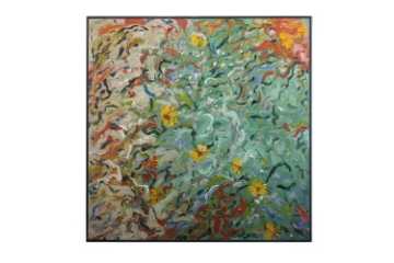 Picture of 389-005 Hand Oil Painting Canvas Wall Art with Black Frame(39.5"x39.5")