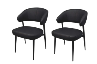 Picture of LORENZA Air Leather  Dining Chair (Black) - 2 Chairs in 1 Carton