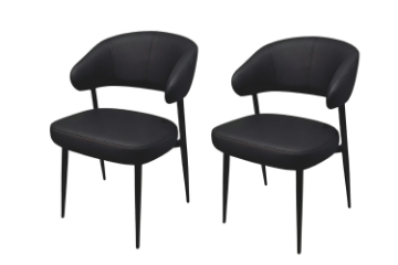 Picture of LORENZA Air Leather  Dining Chair (Black) - 2 Chairs in 1 Carton