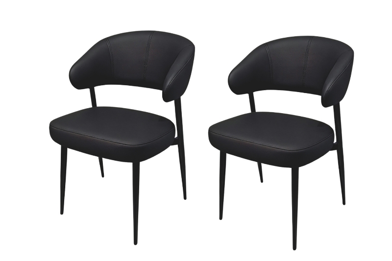 Picture of LORENZA Air Leather  Dining Chair (Black) - 2 Chairs in 1 Carton