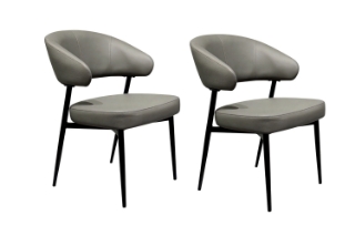 Picture of LORENZA Air Leather  Dining Chair (Light Grey) - 2 Chairs in 1 Carton