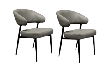 Picture of LORENZA Air Leather  Dining Chair (Light Grey) 