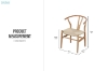 Picture of WISHBONE Solid Wood Y Replica Chair (Natural) - 21"×19.5"×31" 