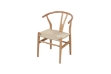 Picture of 21"×19.5"×31" WISHBONE Solid Wood Y Replica Chair (Natural Frame-Beige Seat) - Each