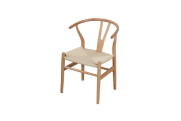 Picture of 21"×19.5"×31" WISHBONE Solid Wood Y Replica Chair (Natural Frame-Beige Seat) - Each