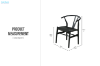 Picture of WISHBONE Solid Wood Y Replica Chair (Black) - 21"×19.5"×31" 