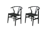 Picture of 21"×19.5"×31"  WISHBONE Solid Wood Y Replica Chair (Black) - 2 Chairs in 1 Carton