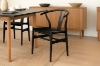 Picture of 21"×19.5"×31"  WISHBONE Solid Wood Y Replica Chair (Black Frame-Black Seat) - 2 Chairs in 1 Carton
