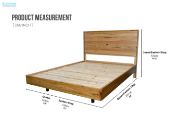 Picture of BRITTON Australian Marri Hardwood Floating Bed Frame - Queen Size