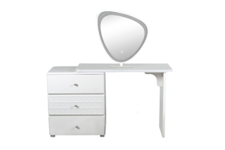 Picture of AURELIA 3-Drawer 39.5"-63"  Extension Dressing Table with LED Mirror
