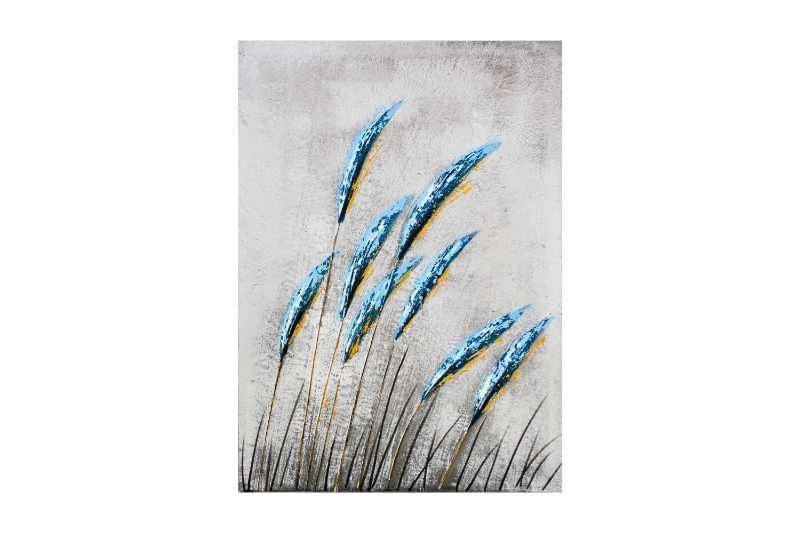 Picture of 389-002 Hand Oil Painting Canvas Wall Art (23.5"x35.5") - Blue Wheat Ear