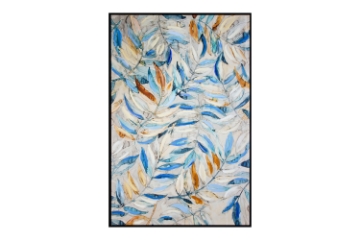 Picture of 389-003 Hand-Finished Oil Painting Canvas Wall Art with Black Frame (31.5"x47") - Colorful Leaves