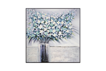 Picture of 389-007 Hand Oil Painting Canvas Wall Art with Black Frame(31.5"x31.5") - Bouquet