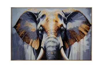 Picture of 357-008 Decorative Wall Art with Golden Frame (35.5"x23.5") - Elephant 