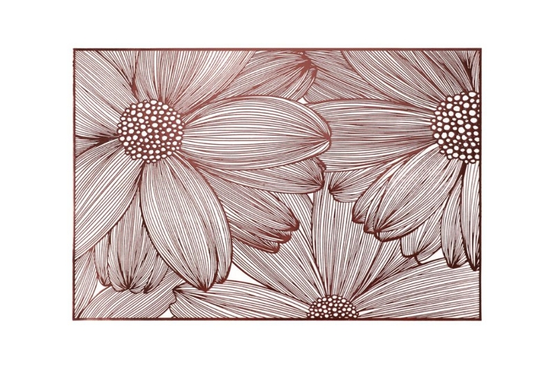 Picture of 371-016 Brown Sunflower Placemat in White (17.5"x12")