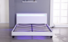Picture of [FLOOR MODEL CLEARANCE] MOBBY White Faux Leather Platform Queen Bed with LED color changing