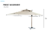 Picture of SOLARIS 118"×118" Crank Open 360° Rotation Cantilever Umbrella With Solar LED Lights & Ground Anchor