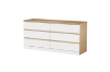 Picture of YORU 63" 6-Drawer Dresser (Oak & White)