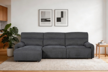 Picture of LUNOX Power Recliner Sectional Sofa with USB Type-C Ports (Dark Grey)