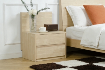 Picture of YUKI 2-Drawer Bedside Table with Headboard