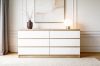 Picture of YORU 63" 6-Drawer Dresser (Oak & White)