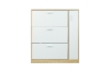 Picture of YORU 39.5" 1-Door 3-Drawer Shoe Cabinet  (Oak & White)