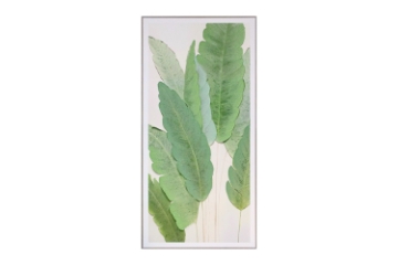 Picture of 368-002 Green Leaves Semi Hand Oil Painting Canvas Wall Art with Aluminum Alloy Frame (31.5"×63")