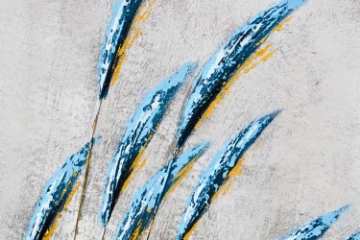 Picture of 389-002 Hand Oil Painting Canvas Wall Art (23.5"x35.5") - Blue Wheat Ear