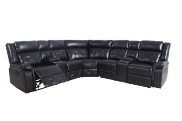 Picture of [FLOOR MODEL CLEARANCE] COBALT Reclining Sectional Sofa (Black) - Manual Recliner