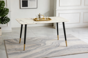 Picture of BIJOK 47"/63" Dining Table (White Marble Finishing)