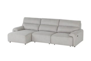 Picture of LUNOX Power Reclining Sectional Sofa/Slide out Sofa Bed with USB Type-C Ports (Light Grey) - Chaise Facing Left