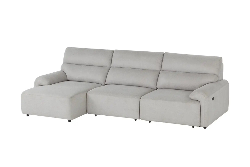 Picture of LUNOX Power Reclining Sectional Sofa/Slide out Sofa Bed with USB Type-C Ports (Light Grey) - Chaise Facing Left