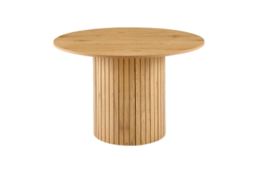Picture of MESAS D47" Metal-Reinforced Pedestal Dining Table with Hidden Shelf
