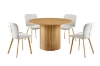 Picture of MESAS D47" Metal-Reinforced Pedestal Dining Table with Hidden Shelf