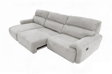 Picture of LUNOX Power Reclining Sectional Sofa/Slide out Sofa Bed with USB Type-C Ports (Light Grey) - Chaise Facing Left