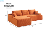Picture of ASHFORD Fabric Sectional Compressed Sofa (Orange) - Chaise Facing Left