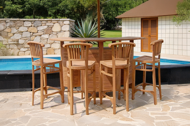 Picture of BALI Solid Teak Wood Bar Set Model 140