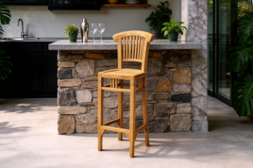 Picture of BALI Solid Teak Wood  Bar Chair Model 090