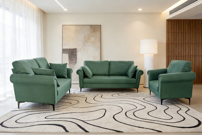 Picture of LUMA 3/2/1 Seater Fabric Sofa Range (Green)