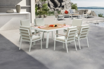 Picture of BONDI 7PC Aluminium Outdoor Lounge Set/Dining Set (Beige) 