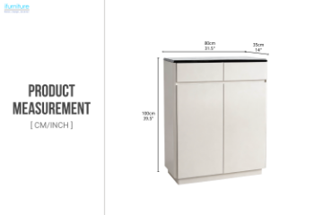 Picture of VALOR 31.5" 2-Door 2-Drawer Engineered Stone Top Shoe Cabinet