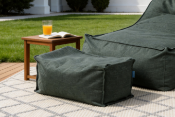 Picture of COMFORT CLOUD Outdoor Bean Bag Square Pouf (Green)