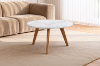 Picture of COPENHAGEN Solid Oak D19.7" Round Marble Coffee Table 