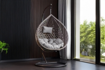 Picture of DAKOTA Rattan Outdoor Hanging Egg Chair (Grey)
